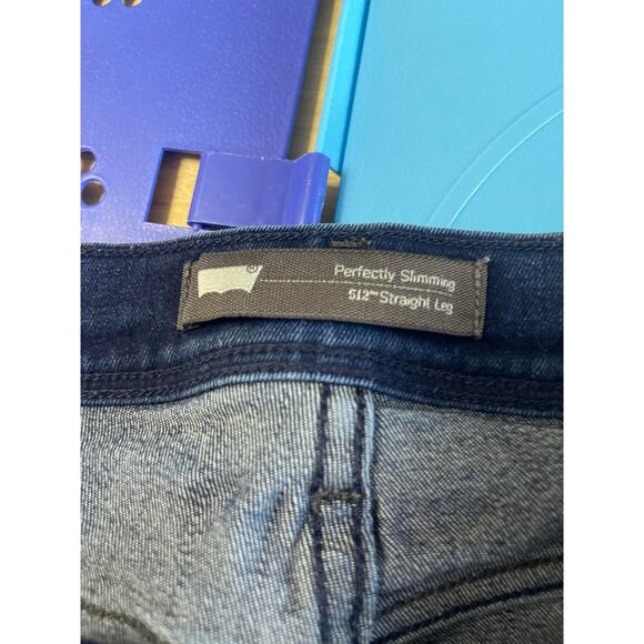 Levi's denim blue jeans women's size 16 512 Straight Leg * FLAW - see descri * - Picture 6 of 14